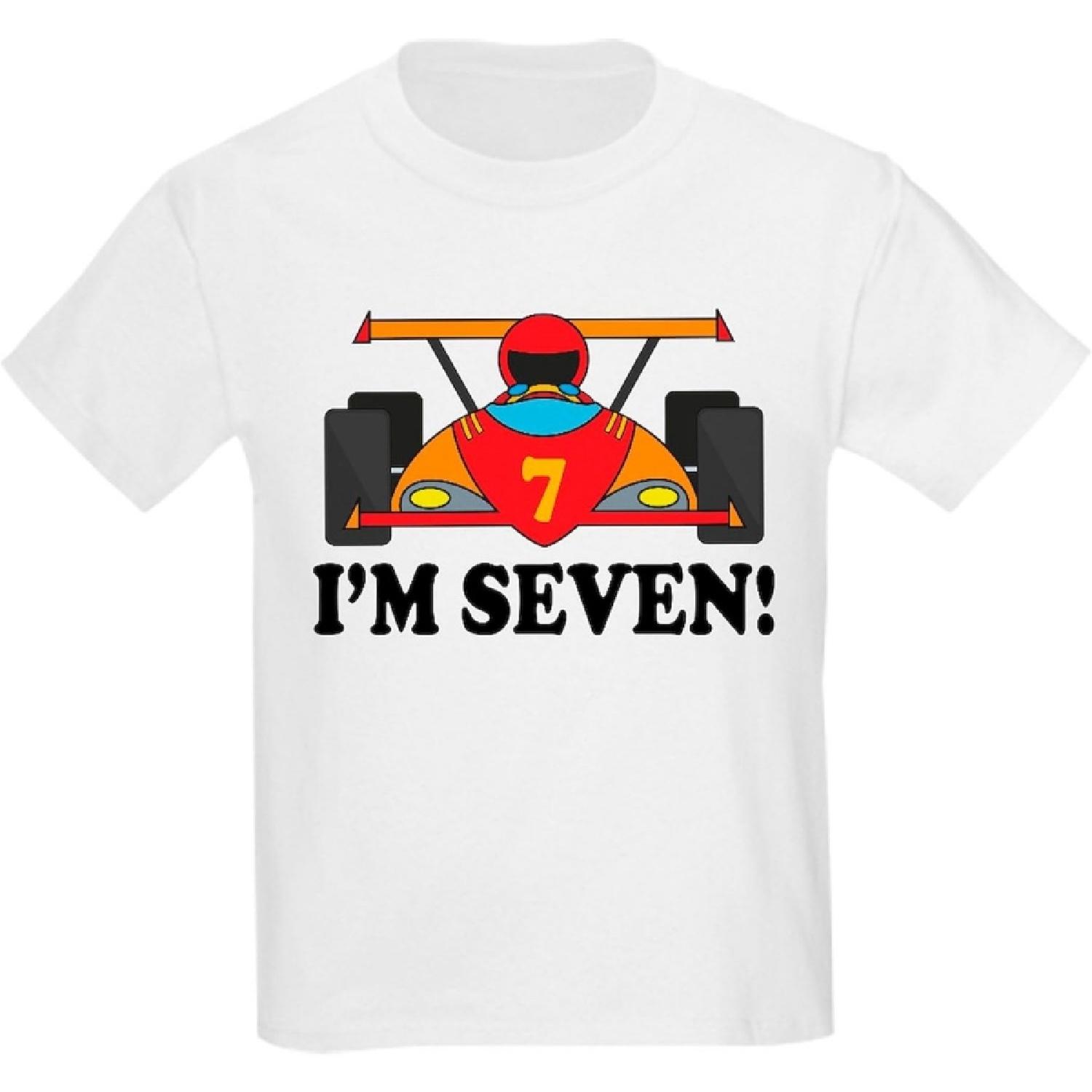 CafePress Racing Car 7Th Birthday Kids Light T Shirt Youth Kids Cotton T-Shirt S