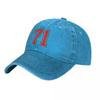 Sports Number 71 Red Black Color Lucky Sport Seventy One A Baseball Cap