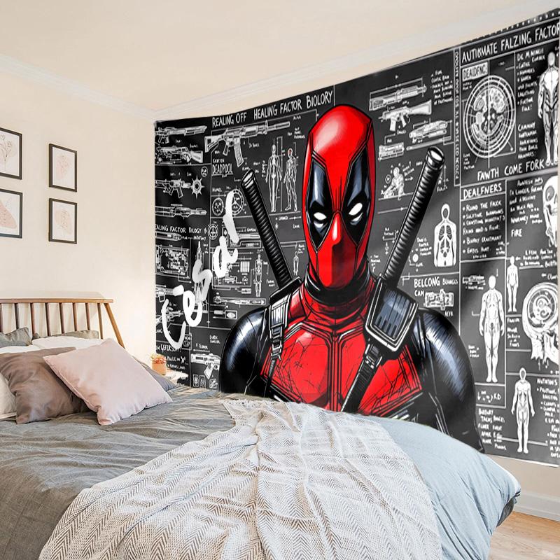 Dead-pool Printed Tapestry, Unique Design Tapestry, Wall Decor for Bedroom,Livingroom, Playroom,Heartwarming Fan Holiday Gifts