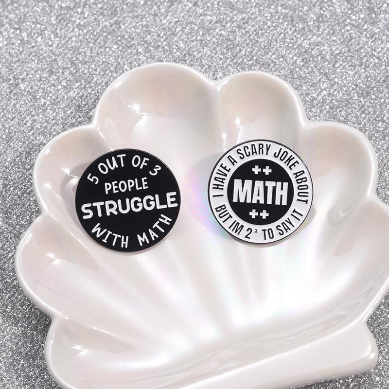 Math Academic Creative Series Cartoon Brooches Unique Metal Pins For Gifts Students