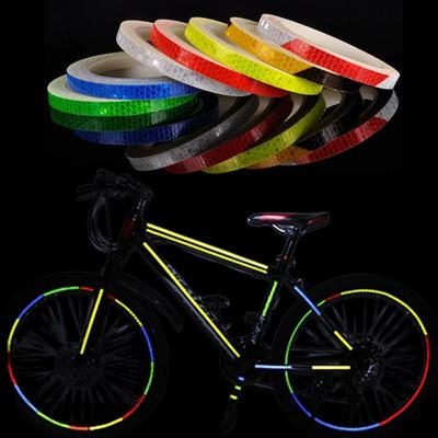 2Pcs Reflective Bike Stickers Waterproof Fluorescent Tape Bicycle Wheel Rim Safety Reflector Strip for Night Riding Decoration