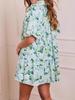 2026 European & American Floral Print V-Neck Short Sleeve Casual Shirt Dress for Women