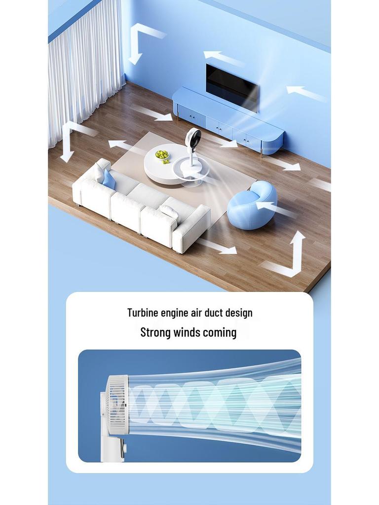 Silent Dual-Use Electric Fan for Home - Table & Floor Model