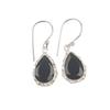 Natural Black Onyx Gemstone 925 Sterling Silver Jewelry Handmade Earrings 1.30" EE-3-13