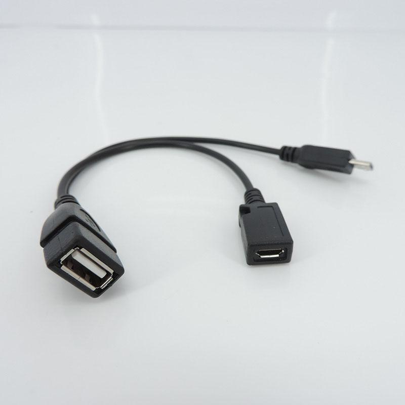 1 In 2 OTG Micro Usb Female To Mirco 5 Pin Male Female Host Power Y Splitter Usb Adapter Cable Durable Micro USB OTG for PC