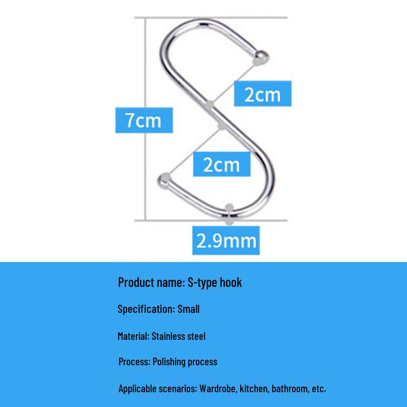Zhui Shi Stainless Steel S-Hooks (10-pack)