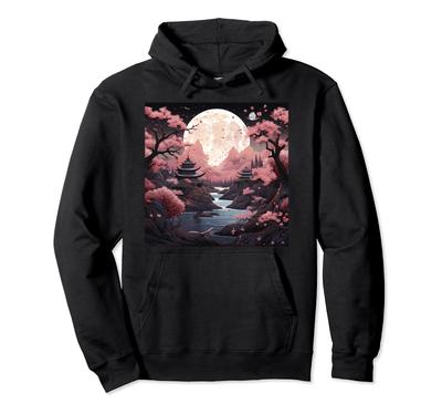 Moonlit Castle Magical Cherry Blossoms Hoodie