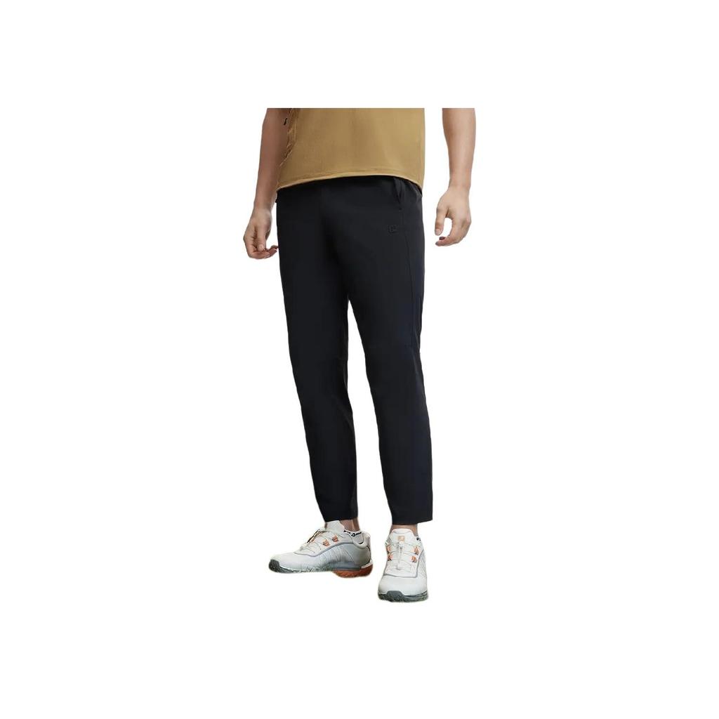 FILA Elastic Straight Leg Solid Color Knitted Sports Pants Men Bottoms Deep-Black A11M427809FBK