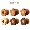 4/8 Sets of Solid Wood 4 Styles of Floral High End Creative Coat Hooks, Punch-Free Nordic High End Solid Wood Coat And Hat Hooks,Suitable for Home