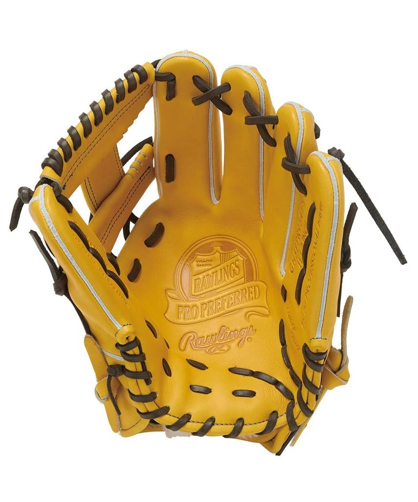 Rawlings PRO PREFERRED GH5FPR934FS Baseball Gold Throw Glove, Hardball, Infielder's Glove, Tan, 11.5 inches, Right-Handed