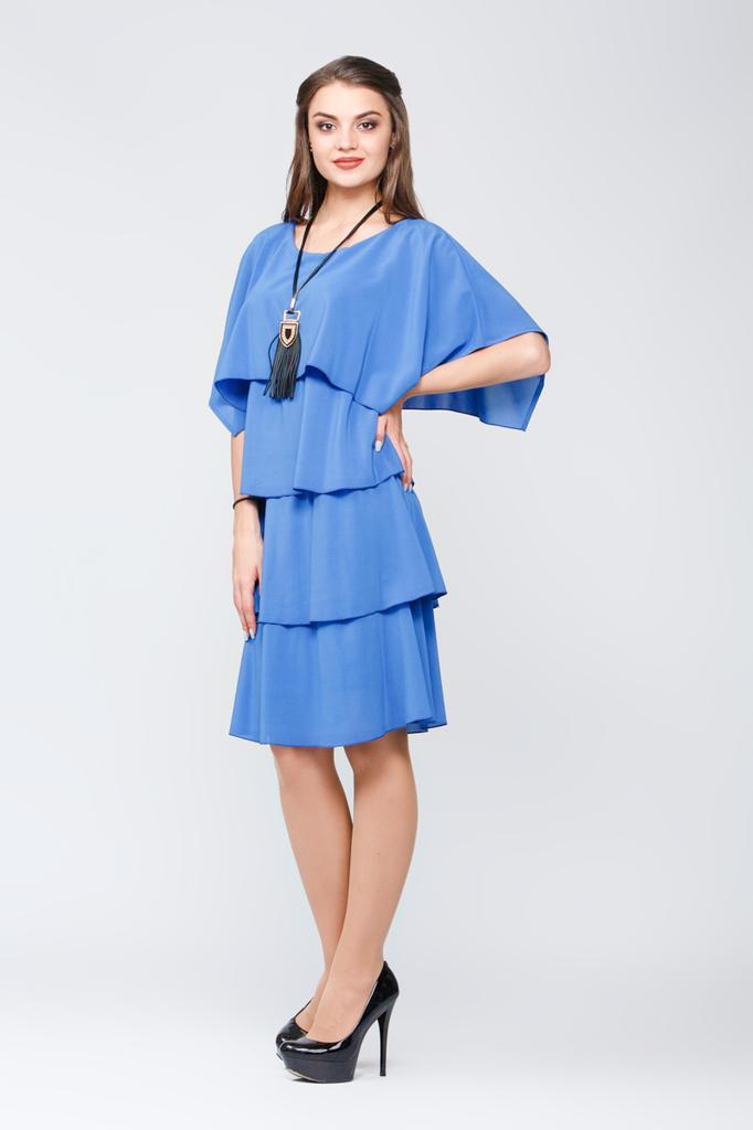 Шифонова сукня з каскадами до коліна в різних кольорах