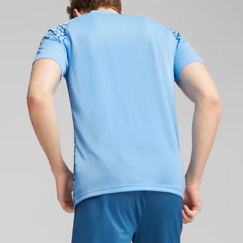 Puma Manchester City Football Training Logo Print Short Sleeve Jersey Men Jersey Light-Blue 772855-15