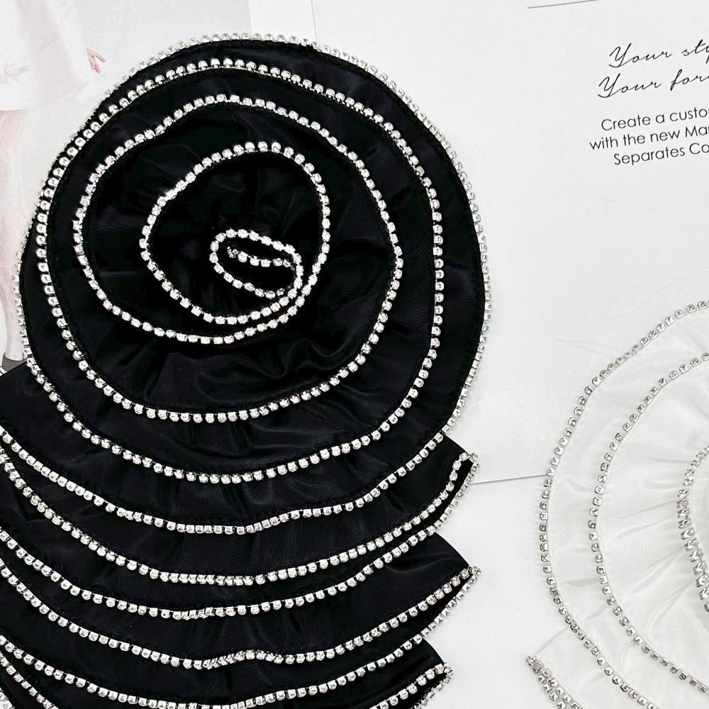 3D Flower Appliques Chest Floral Clothing Patches DIY Satin Fabric Clothing Applique  For Women