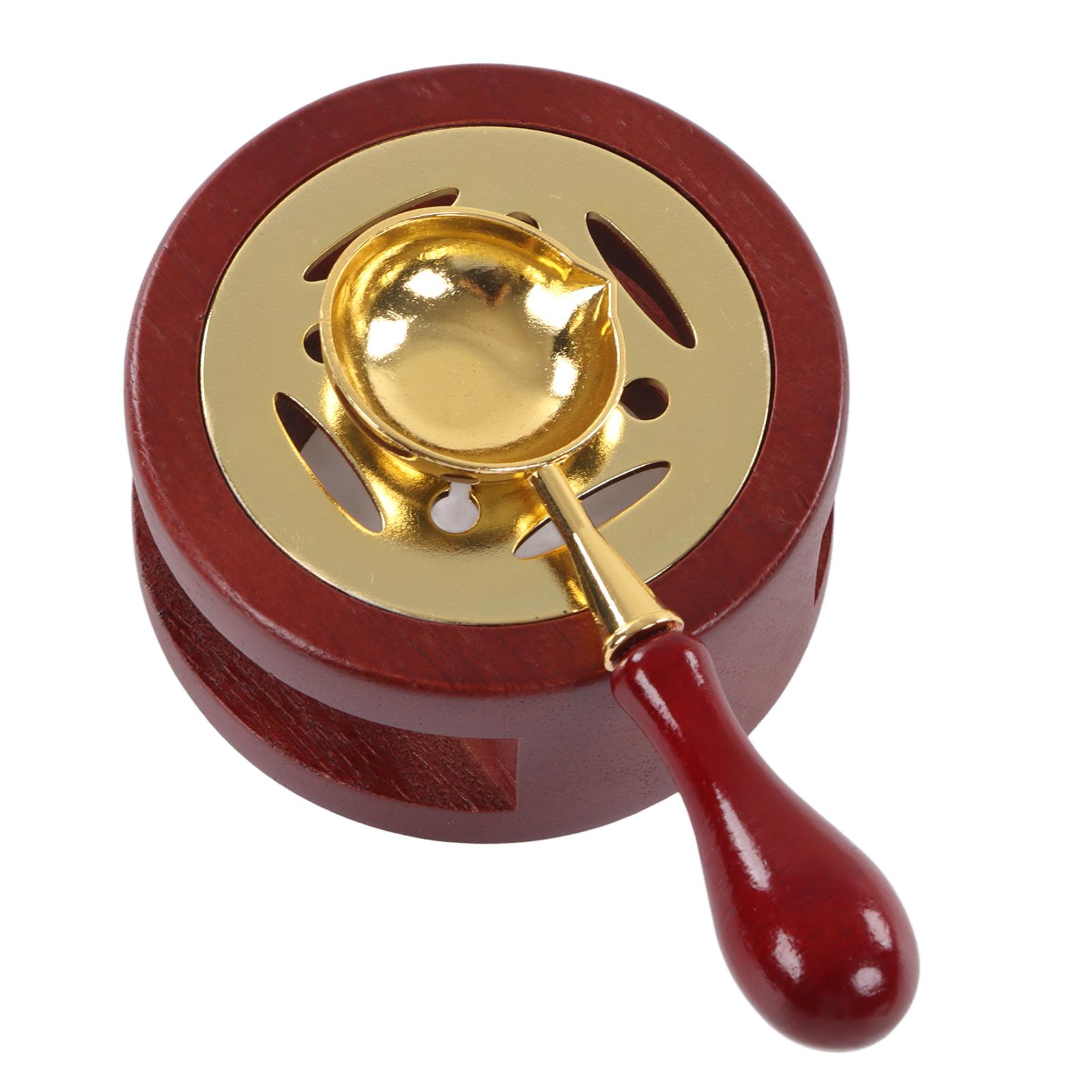 

Нагрівач для сургучної печатки Ложка Свічка Латунна Голівка Дерев яна Ручка Набір для Запечатування Листів Коричневий коричневий