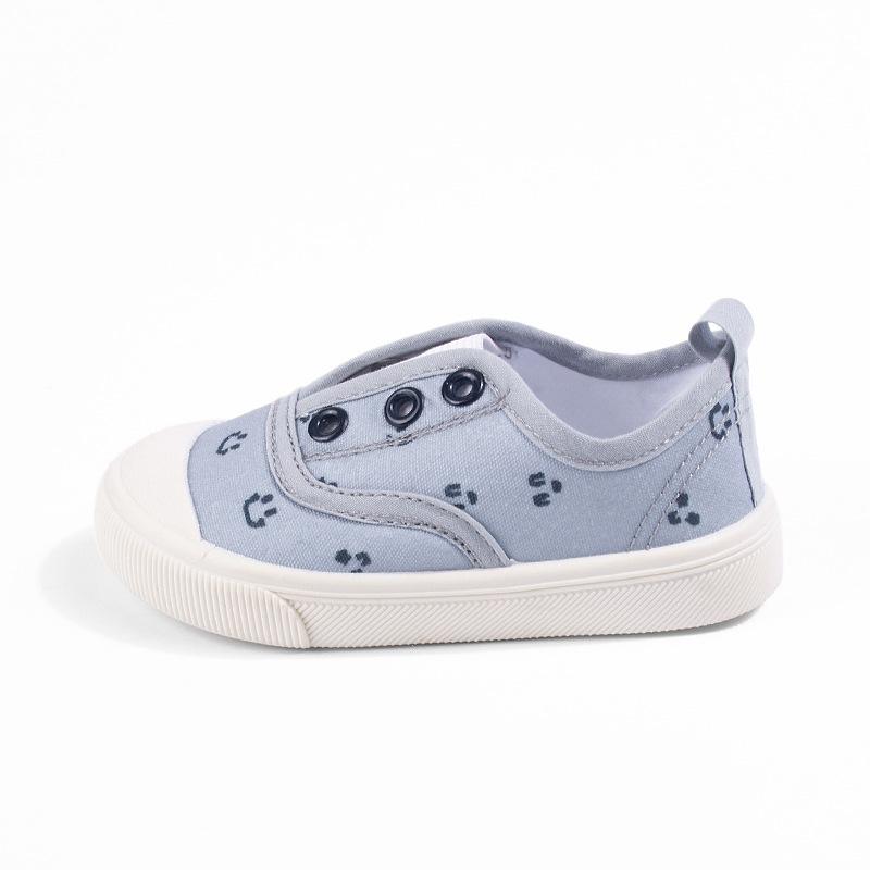 

Kids Smiley Print Slip-On Canvas Shoes - Unisex, Soft Sole, Casual for Spring & Autumn 25/16.5cm синій