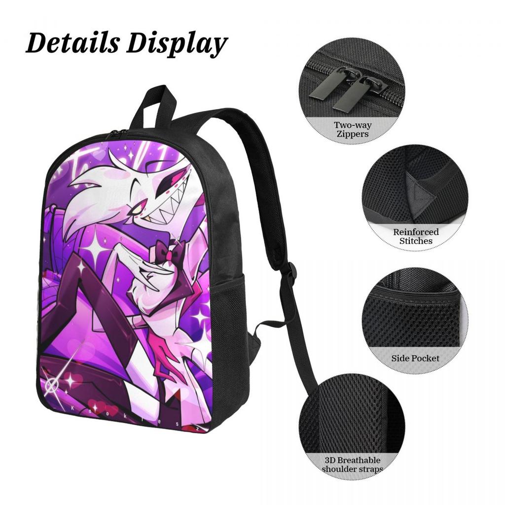 Alastor Vox Hazbins Hotels Kids Backpack Lunch Box Pencil Boxes for Boys Girls Preschool Backpacks Kawaii School bag Bookbag Set