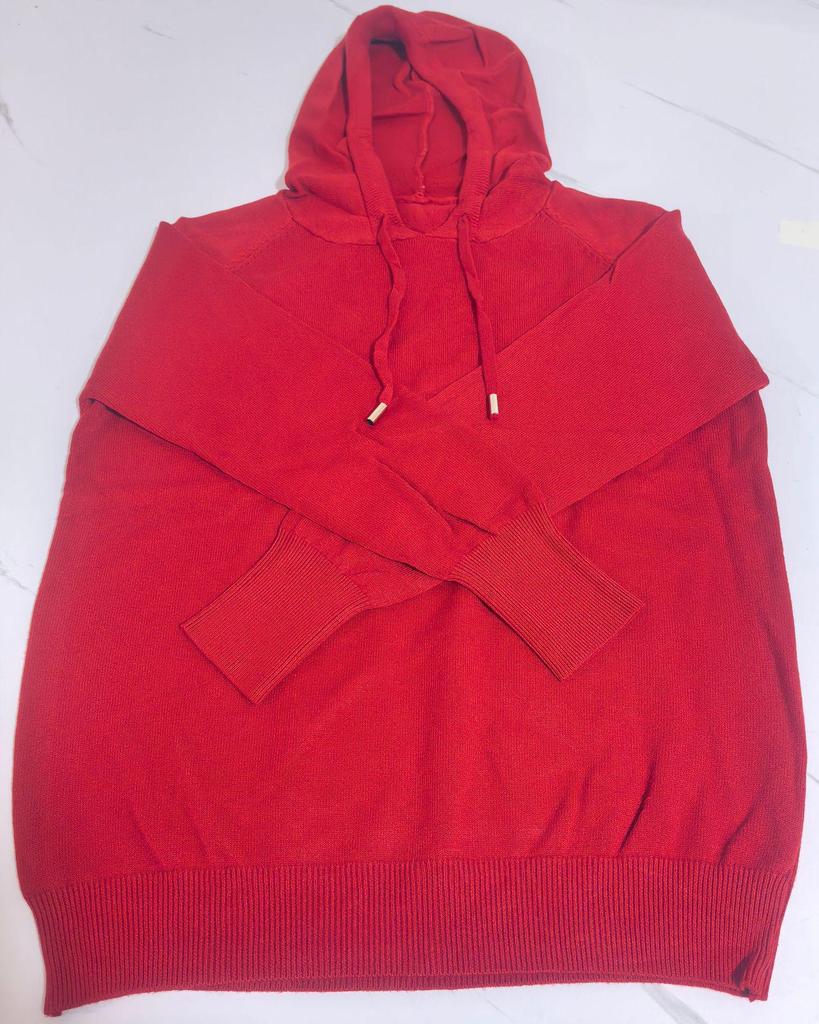 2026 Autumn/Winter Women's Hooded Knit Pullover Sweater: Loose-Fit Base Layer Top