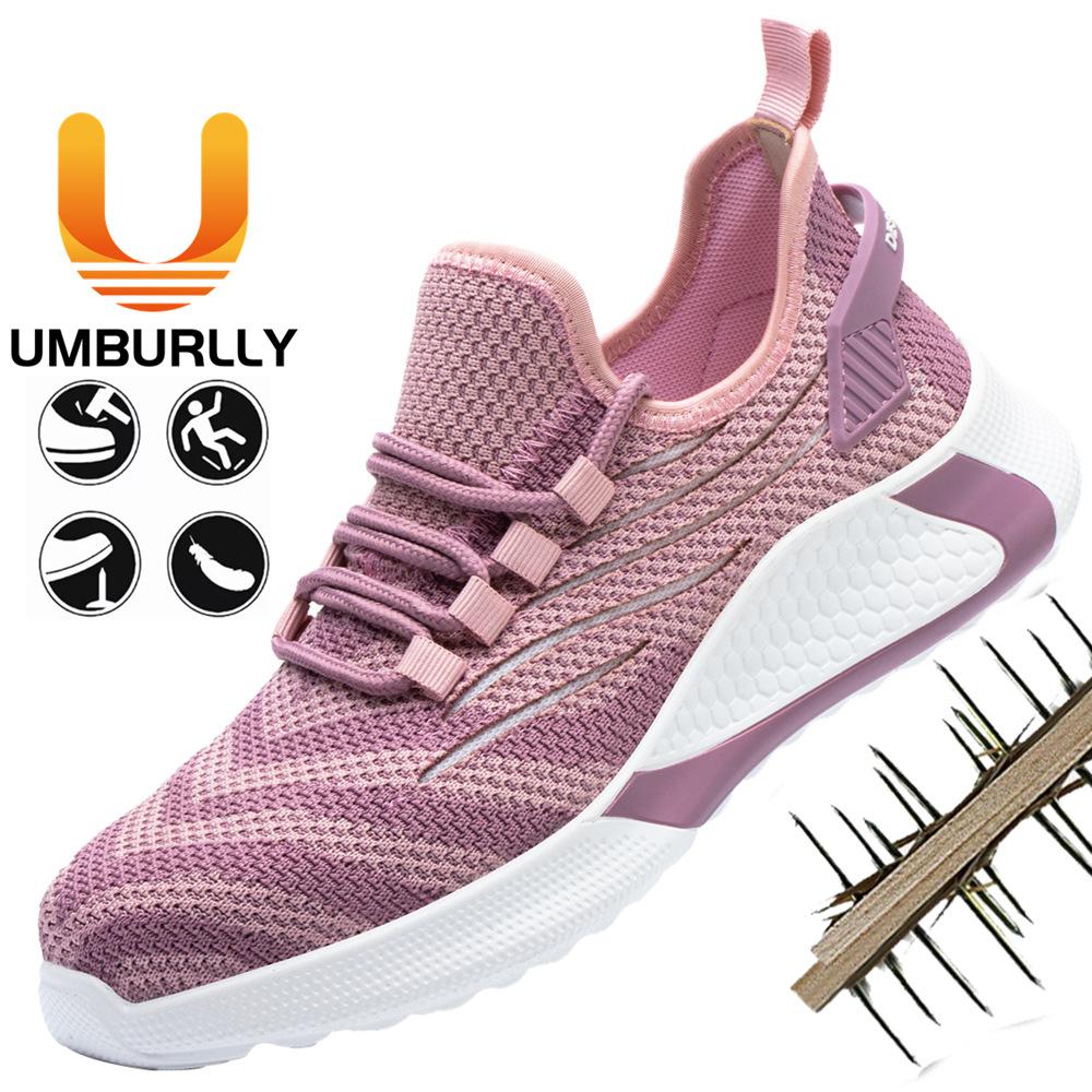 

autumn women, anti-smashing, anti-piercing, safe, light and breathable, labor protective shoes 35 рожевий
