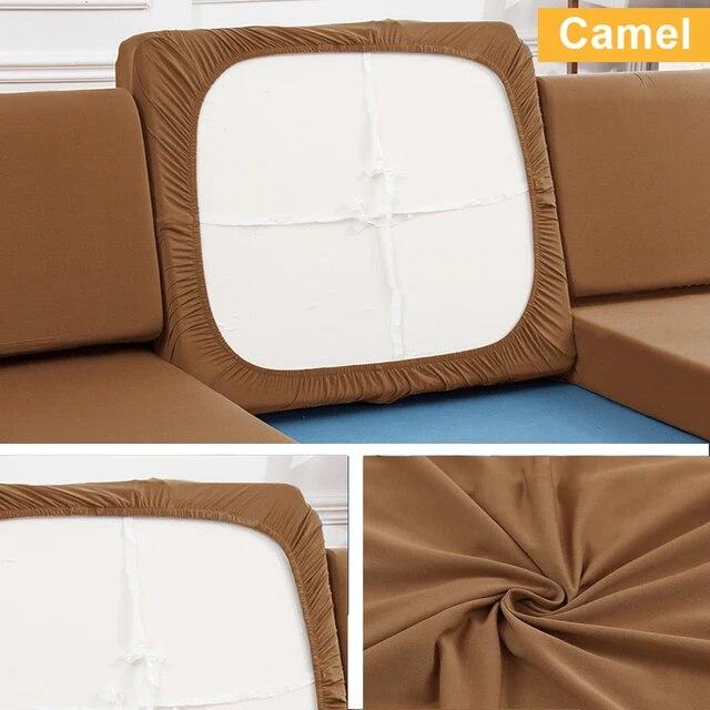 Einfarbiger Sofa-Sitzkissenbezug, elastischer Schutz, deckt Haustiere und Kinder ab, waschbar, abnehmbarer Sofakissenbezug, Möbelschutz