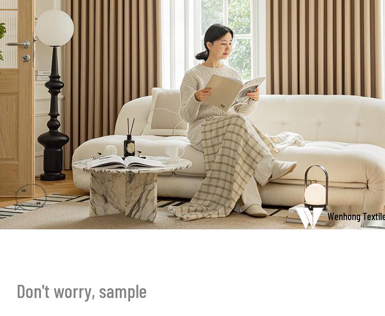 Cortinas de Chenille Nórdicas Francesas de Alta Qualidade para Chá com Leite: Proteção Solar Ultra e Isolamento para Sala de Estar/Sombreamento para Janelas de Sacada de Quarto Japonês