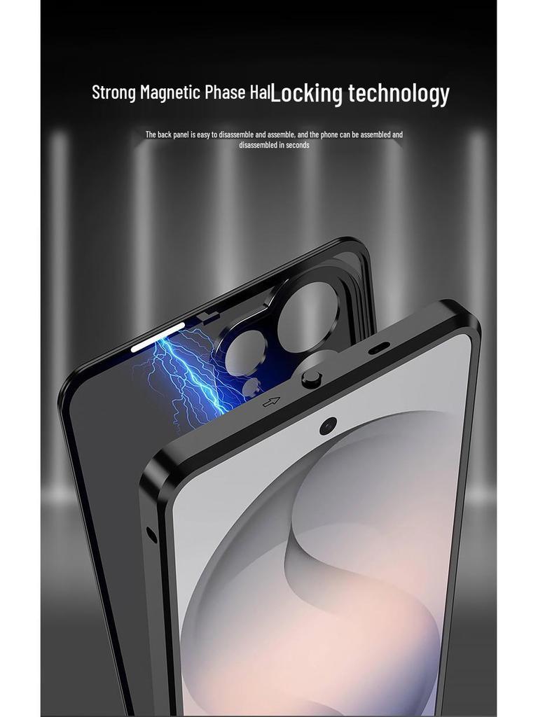Samsung S26 Ultra Magnetic Buckle Phone Case, S25 Plus Metal Lens, S24 Drop Protection