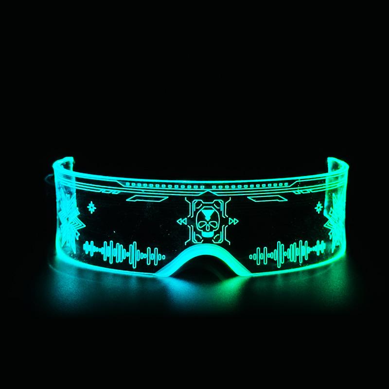 Punk‑Gypsy Tech‑Style LED Glowing Glasses, Flash‑Effect Party Eyewear for Electric‑Music‑Festival KTV Bar Cyberpunk‑Themed Events