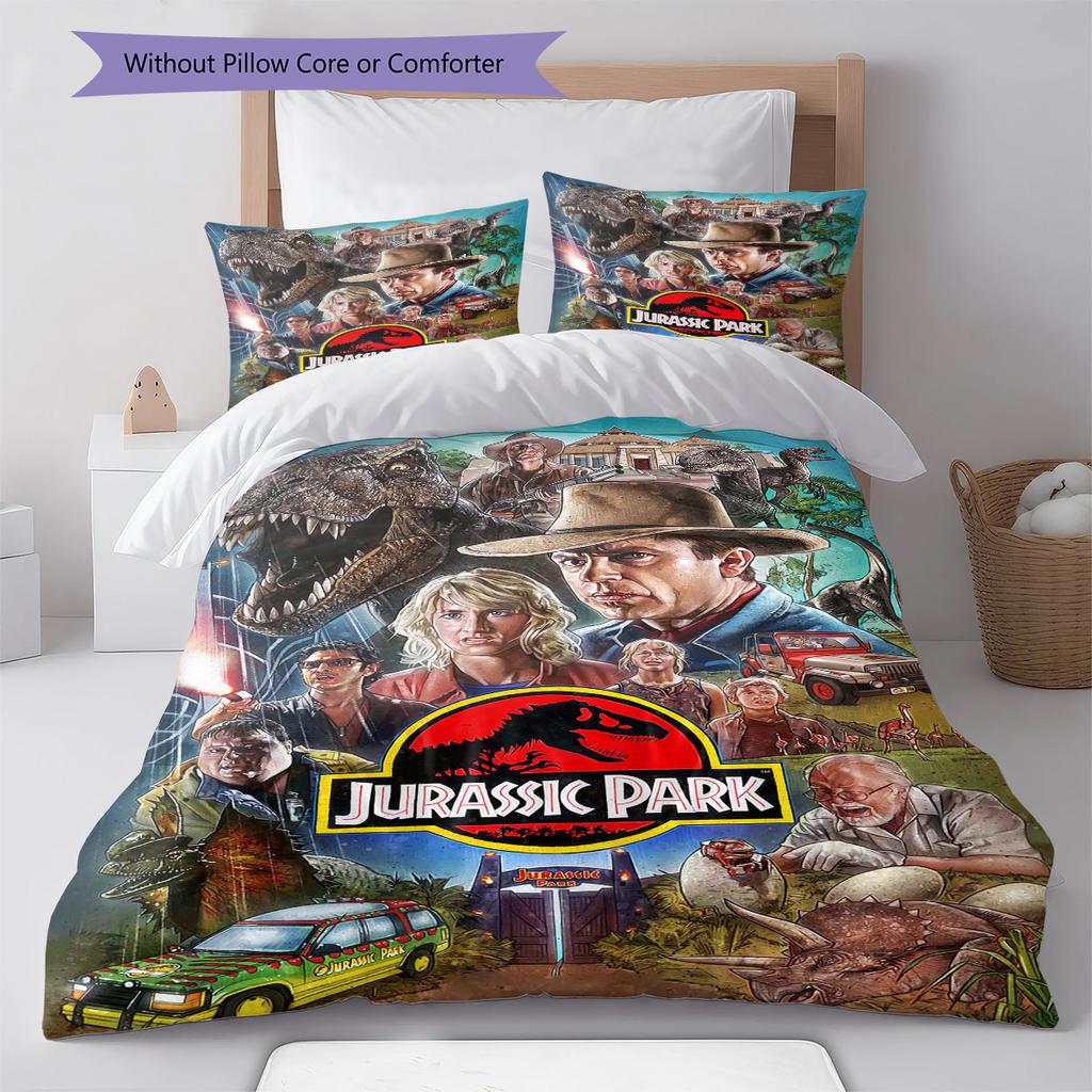 Jurassic Pattern Bedding Quilt Set Quilt Cover Pillowcase Home Decoration Gift (1 * duvet cover + 2 * pillowcase, without core)