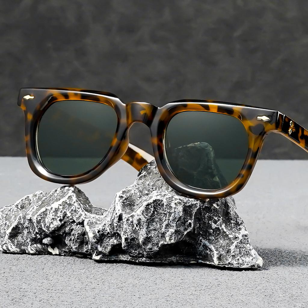 New Retro Classic Rectangular Fashion Sunglasses, Women'S and Men'S Trendy Versatile Streetwear Eyewear for Daily Use