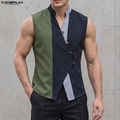 Herren Ärmellose Tanktops mit Blumendruck, schmaler Taille, Freizeit