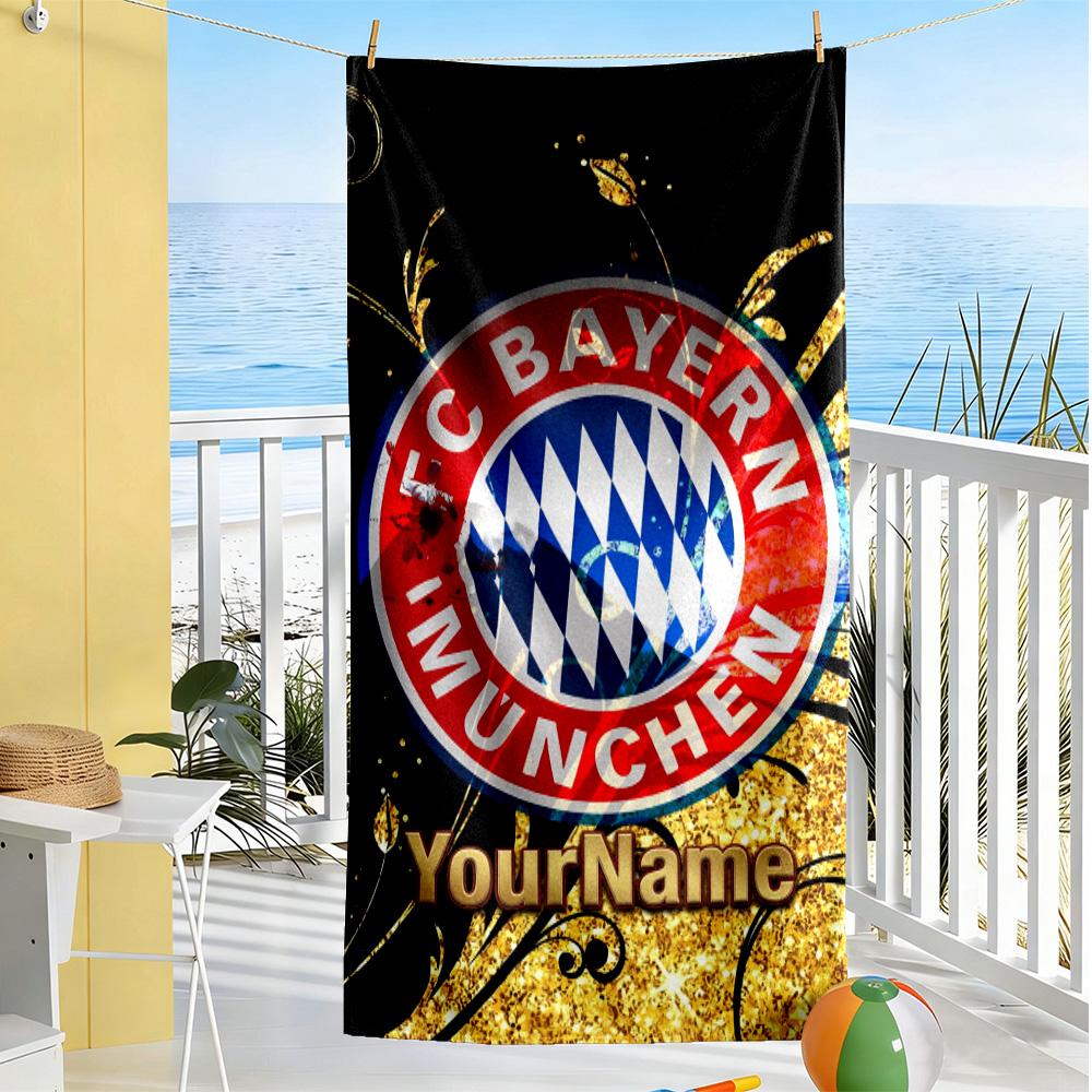 Bayern Munich Customized Name Beach Towel High Absorbency & Quick-Dry Portable for SwimmingBeachCamping Travel Beach AccessoriesGym