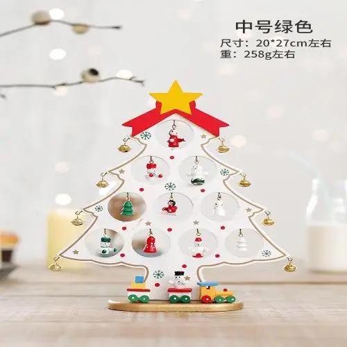 Ornament de birou Pom de Crăciun din lemn DIY Mini Decorațiuni Pom de Crăciun Ornament pentru vitrină adornos navideños