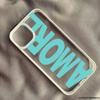 Trendy Pink Letters AMORE Phone Case for IPhone 17 16 Pro 15 14 13 12 11 XR XS Max 7 8Plus 17Air Simple English Clear Hard Cover