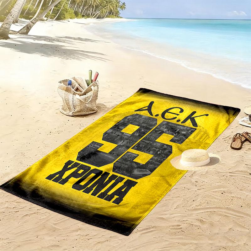 AEK FC Print Beach Towel, Large Soft Quick Dry Towel for Beach Camping Swimming