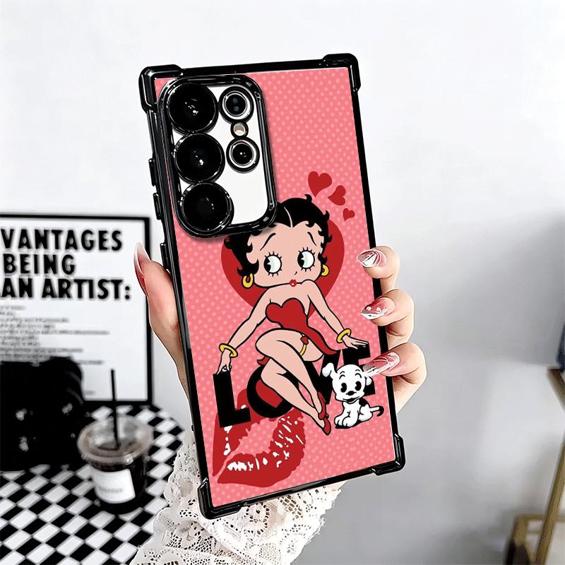 B-Bettys B-Boops Girl Plating Phone Case For Samsung Galaxy S24 S25 FE S26 Edge S23 Ultra S22 S21 Plus S20 Anti-Fall Airabag Cov