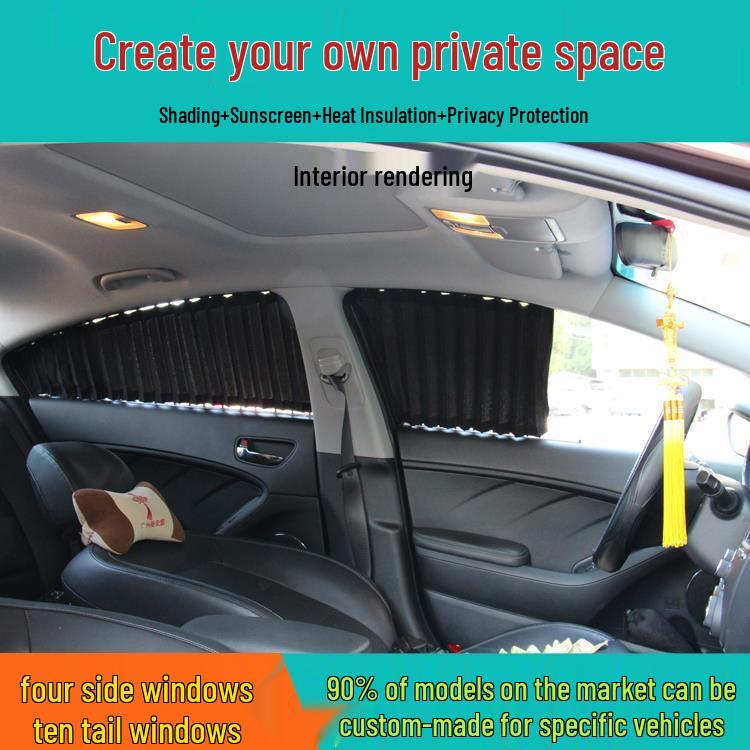 Ford Edge Privacy Sunscreen Blinds – Aluminum Alloy Track, Car Curtains for Shading