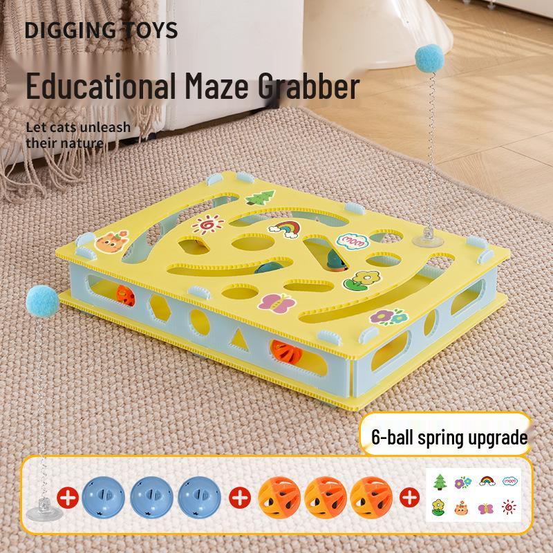 Cat Self-Play Boredom Relief Maze Box with Bell Ball