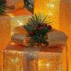 Luminous Wrought Iron Christmas Gift Box Decoration Set with Lights