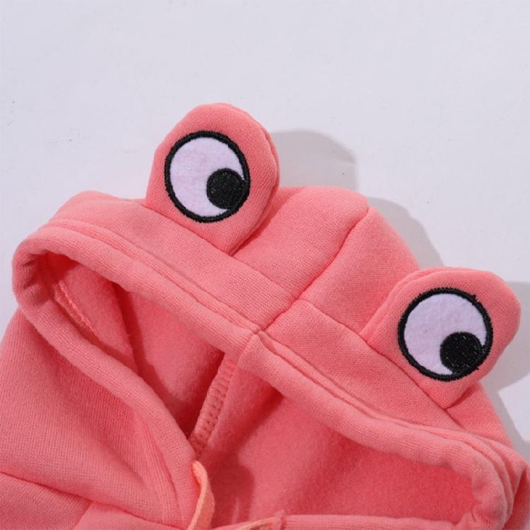 Hooded Dog Spring Coat Frog Pullover for Cold Weather Two-Legged Clothing