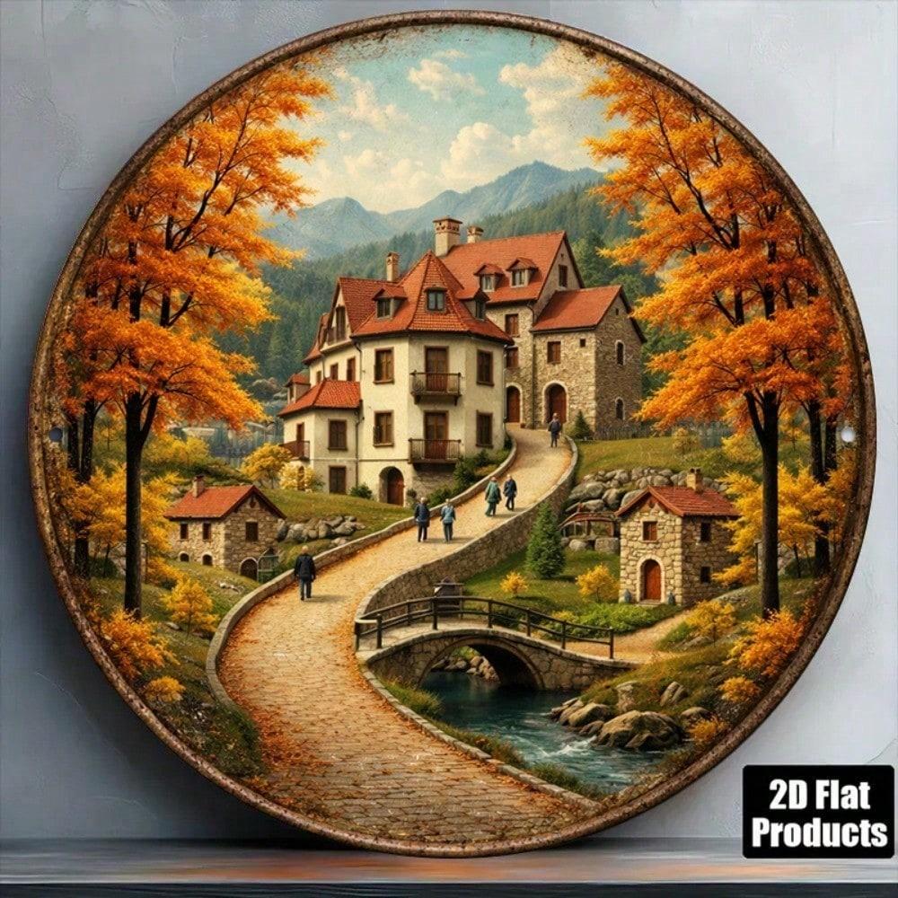 Retro Style Metal Wall Plaque for Home Decor
