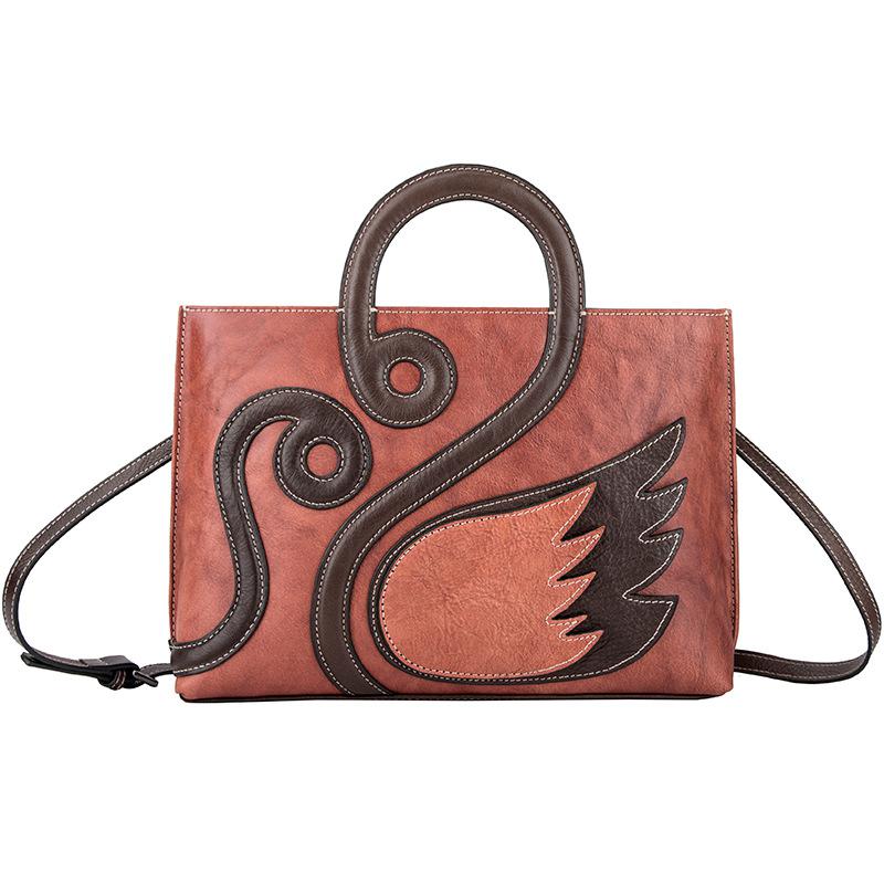 Johnature Retro First Layer Cowhide Luxury Women Handbags Genuine Leather Large Capacity High Quality Shoulder Bags