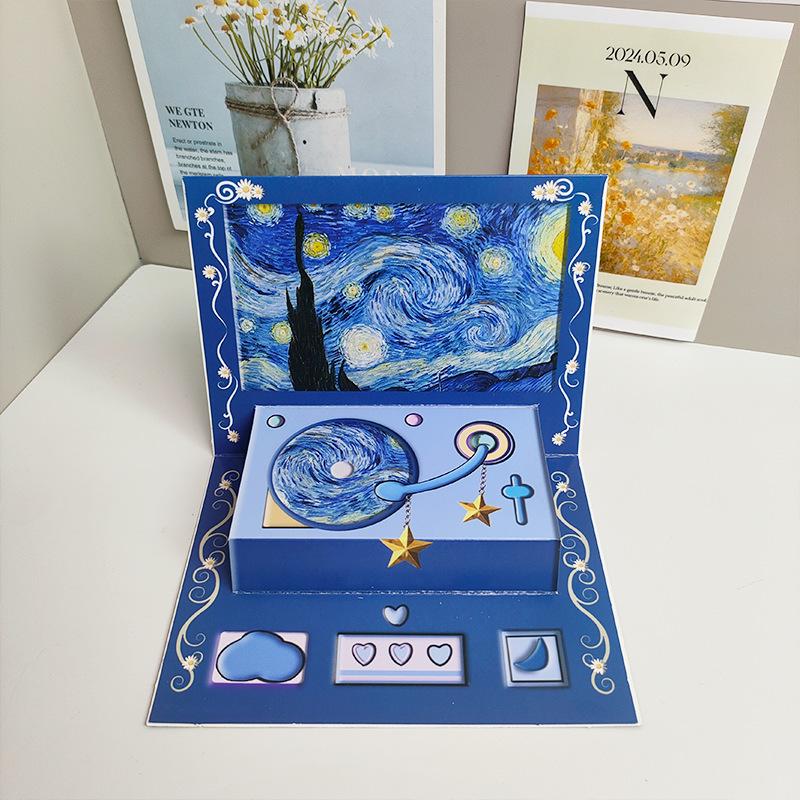 Cartoon recording greeting card Surprise cards that speak records gramophones Valentine's Day Confession Artifact Birthday Gift