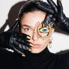 Unique Alien Pupil Ear Drop Exaggerate Irregular Earwear Circular Blue Eye Ear Loop Big Hoop Earring Retro Jewelry