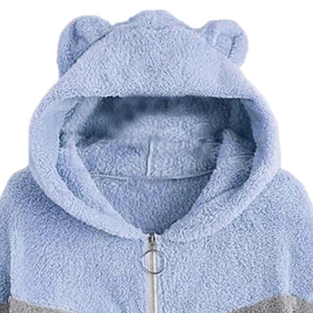 Women's 2023 Autumn Loose Knit Plush Hooded Cardigan Jacket