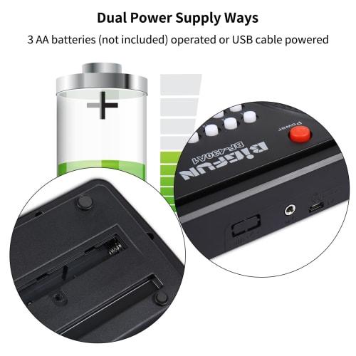 Btuty USB Electronic Organ, Electric Piano with Microphone, Black Digital Music Keyboard with Built-in Stereo Speaker, 16 Tones, 8 Rhythms, 6 Demo Son