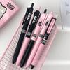 4/5pcs Cute Kitty Gel Pens Set Click-to-Change Pattern Kawaii Cat Gel Ink Pens 0.5mm Tip Black Refill School Supplies