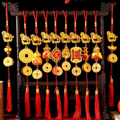 2026 Year Of The Horse Wall Hanging Car Ornament Chinese New Year Red Gold Pendant Lucky Decoration Housewarming Gifts