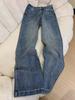 Women's High Waist Velvet Denim Pants with Starburst Drill Design - Loose, Wide-Leg, Floor-Length