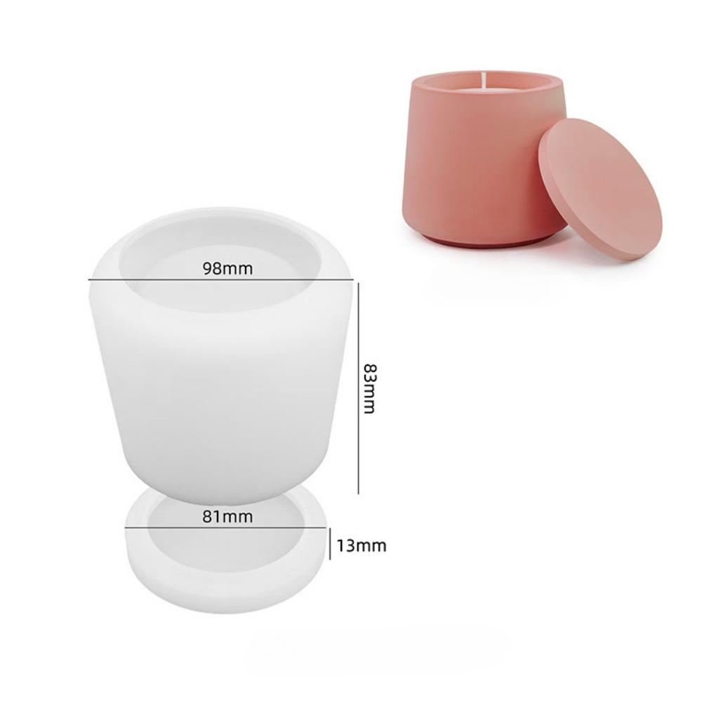 

3 Sizes Round Candle Jars Silicone Mold DIY Handmade Reusable Cement Concrete Candle Cup Holder Flower Pot Wax Box Making Molds
