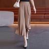 Women's 2026 Summer Ice Silk High Waist Wide-Leg Skirt Pants - Thin, Casual, Seven-Point Style