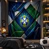 Wandbehang Tapisserie Brasilien Fußball Druck Stoff für Wohnzimmer Schlafzimmer Heimdekoration